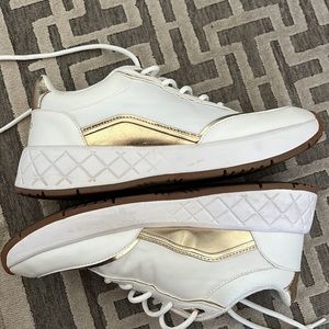 Aldo sneakers - white with gold trim